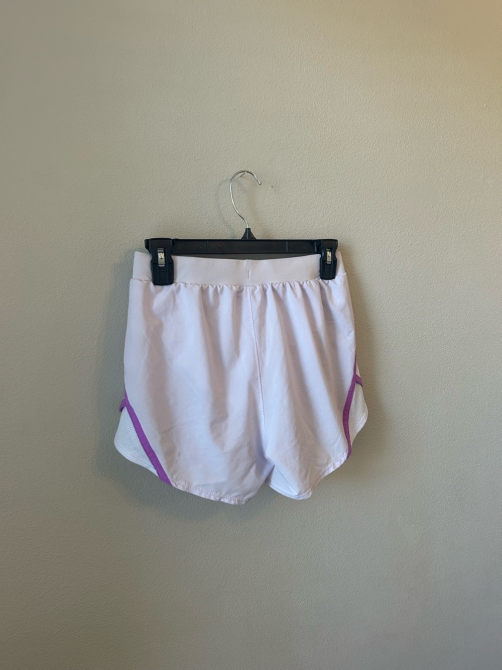 Under Armour White Athletic Shorts with Purple Trim - Picture 8 of 9